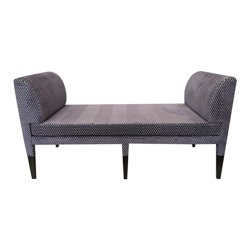 Hayworth Bench<br><small>Finish: Kona</small><br><small>Fabric: COM</small><br><small>by Sally Steponkus Interiors, Inc.</small>