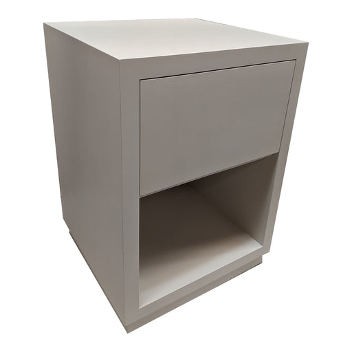 Elza End Table with Drawer - Platform Base - Custom Size<br><small>Finish: Incredible White</small><br><small>by @Diana_Tomei_Design</small>