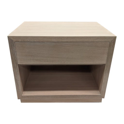 Elza End Table with Drawer - Platform Base - Custom Size<br><small>Finish: Cerused Oak</small><br><small>by @chloeheathdesign</small>