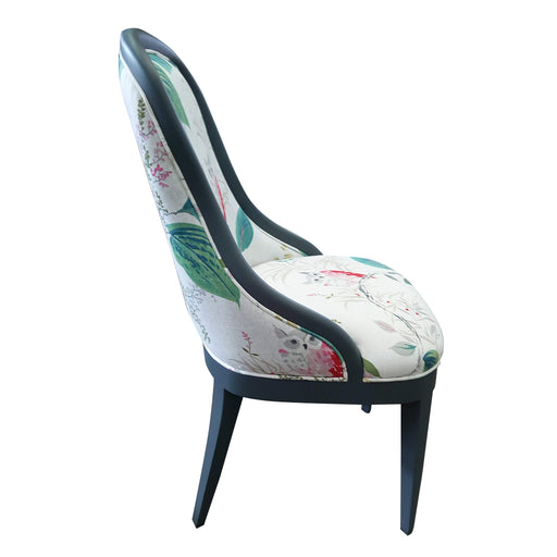 Frenchie Side Chair<br><small>Finish: Grays Harbor<br>Fabric: Owlish - Multi<br>by @nest_and_company </small>