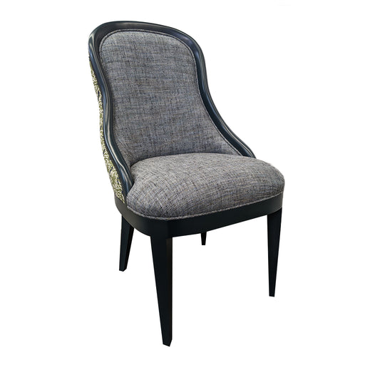 Frenchie Side Chair<br><small>Finish: Vermeer Blue</small><br><small>Fabric: COM</small><br><small>by @emfdesignllc</small>