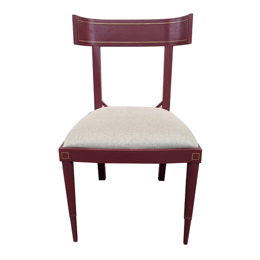 Aegean Klismos Chair - Brass Inlay<br><small>Finish: Red Barn</small><br><small>Fabric: COM</small><br><small>by @alysonderryinteriors</small>