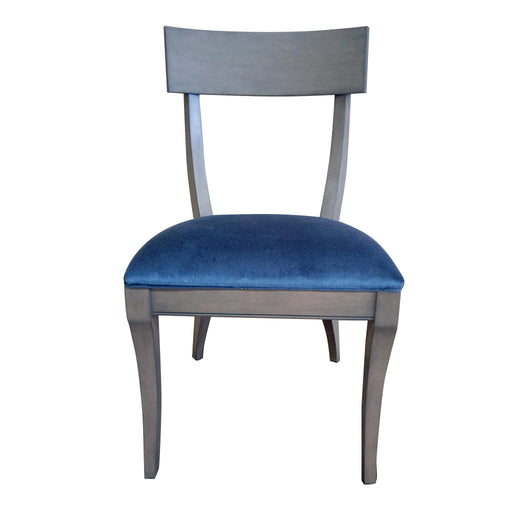Grace Klismos Side Chair<br><small>Finish: Distressed Gray<br>Fabric: COM<br>by @vanisayeedstudios</small>